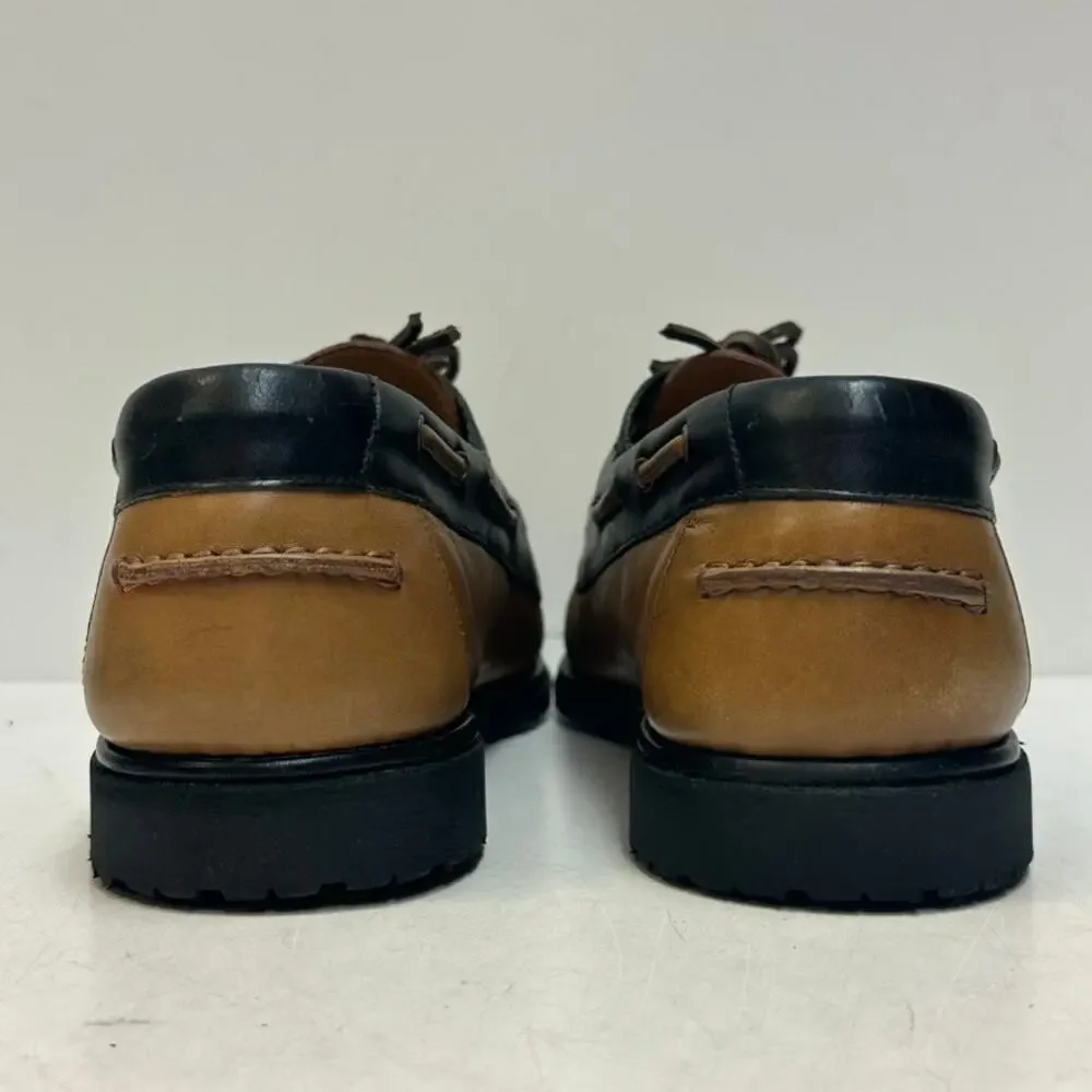 FULLY RESOLED Gucci Boat Shoes Brown Black Made in Italy Vintage EU 45 US 11.5
